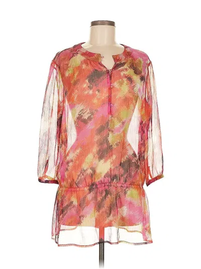 Pre-owned Chico's 3/4 Sleeve Blouse In Orange