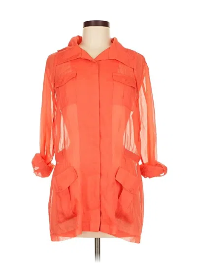 Pre-owned Chico's 3/4 Sleeve Blouse In Orange