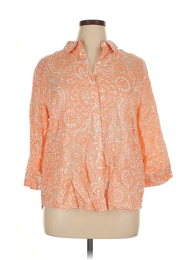 Pre-owned Chico's 3/4 Sleeve Blouse In Orange