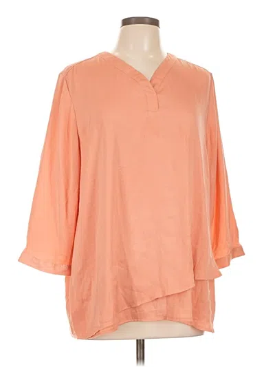 Pre-owned Chico's 3/4 Sleeve Blouse In Orange