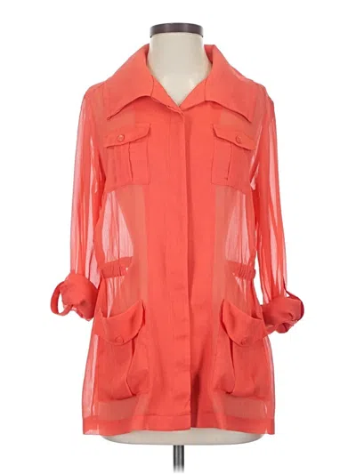 Pre-owned Chico's 3/4 Sleeve Blouse In Orange