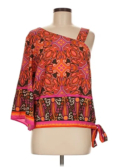 Pre-owned Chico's 3/4 Sleeve Blouse In Orange