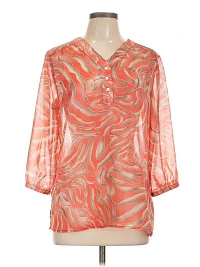 Pre-owned Chico's 3/4 Sleeve Blouse In Orange