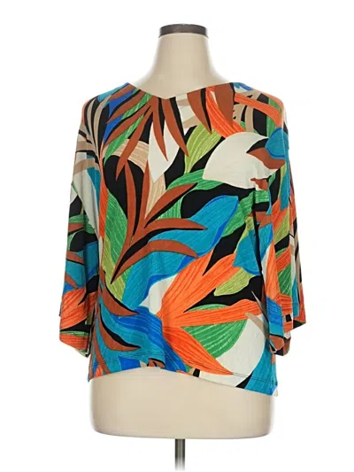 Pre-owned Chico's 3/4 Sleeve Blouse In Orange