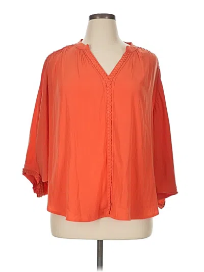 Pre-owned Chico's 3/4 Sleeve Blouse In Orange