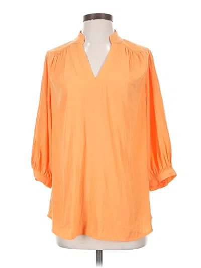 Pre-owned Chico's 3/4 Sleeve Blouse In Orange