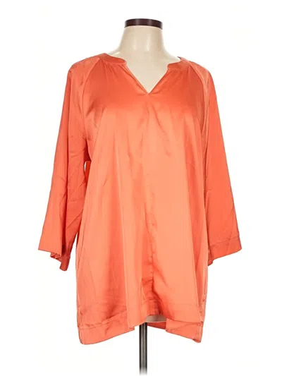 Pre-owned Chico's 3/4 Sleeve Blouse In Orange