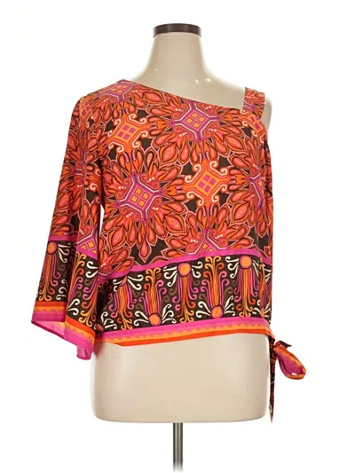 Pre-owned Chico's 3/4 Sleeve Blouse In Orange