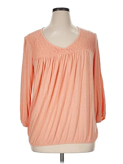 Pre-owned Chico's 3/4 Sleeve Blouse In Orange