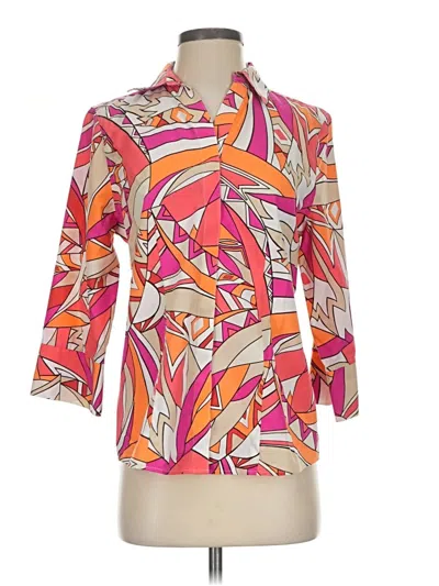 Pre-owned Chico's 3/4 Sleeve Blouse In Orange