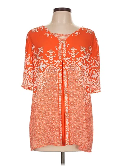 Chico's 3/4 Sleeve Blouse In Orange