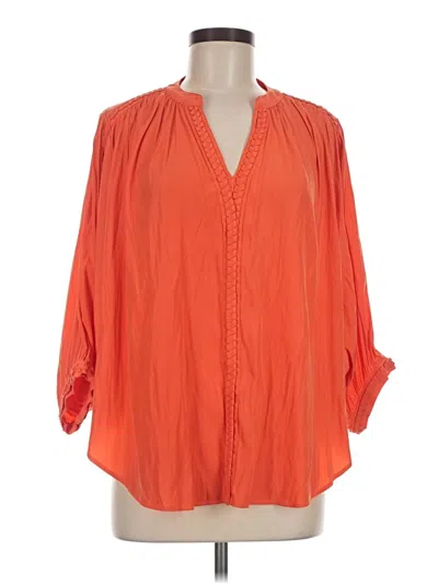 Pre-owned Chico's 3/4 Sleeve Blouse In Orange