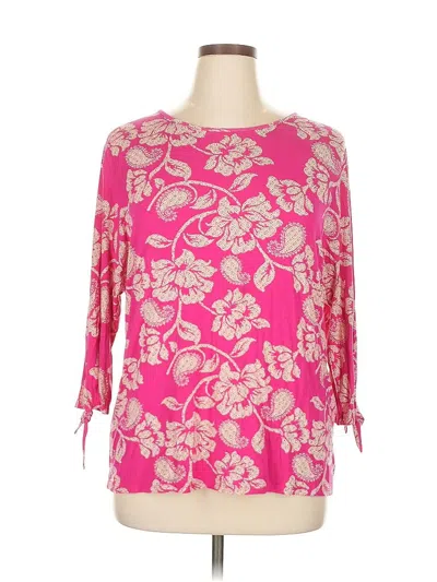 Pre-owned Chico's 3/4 Sleeve Blouse In Pink