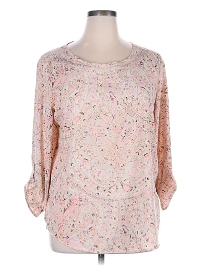 Pre-owned Chico's 3/4 Sleeve Blouse In Pink