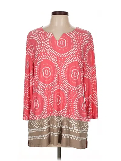 Pre-owned Chico's 3/4 Sleeve Blouse In Pink