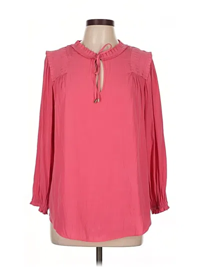 Pre-owned Chico's 3/4 Sleeve Blouse In Pink