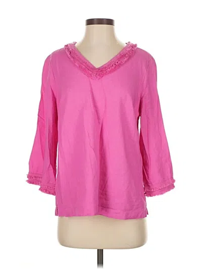 Pre-owned Chico's 3/4 Sleeve Blouse In Pink