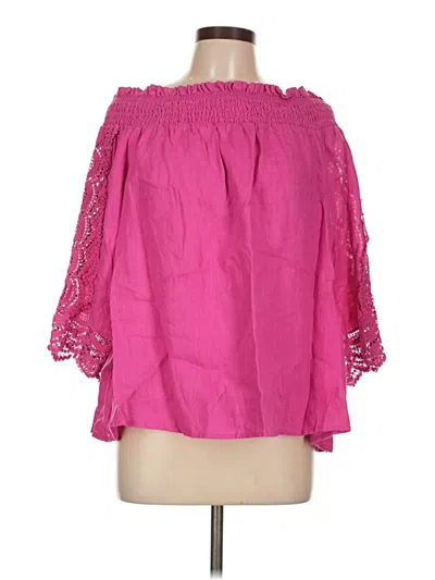 Pre-owned Chico's 3/4 Sleeve Blouse In Pink