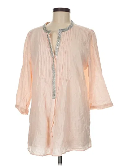 Pre-owned Chico's 3/4 Sleeve Blouse In Pink