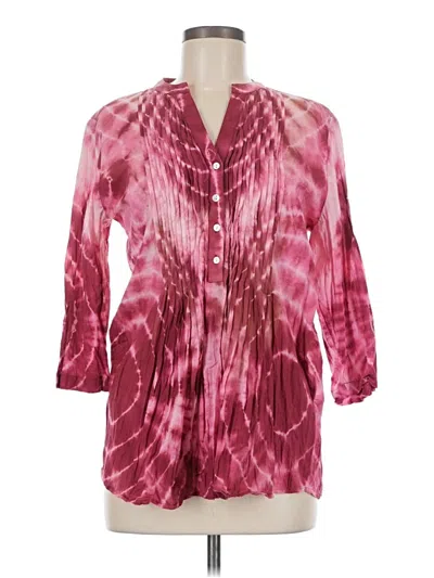 Pre-owned Chico's 3/4 Sleeve Blouse In Pink