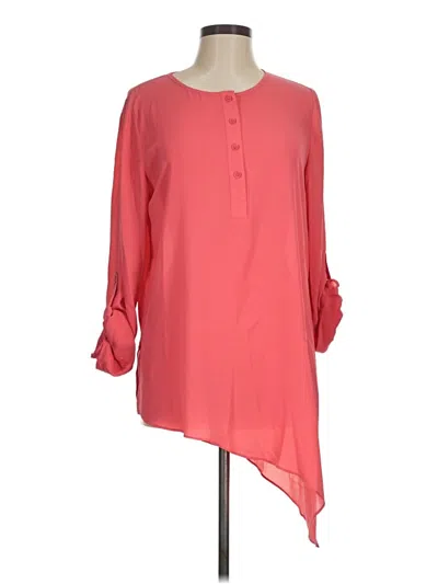 Pre-owned Chico's 3/4 Sleeve Blouse In Pink