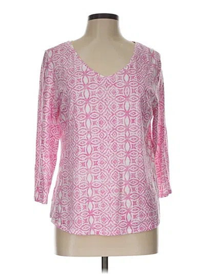 Pre-owned Chico's 3/4 Sleeve Blouse In Pink