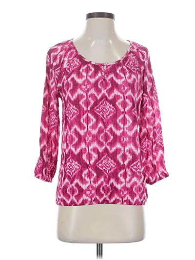 Chico's 3/4 Sleeve Blouse In Pink