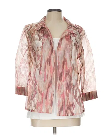 Pre-owned Chico's 3/4 Sleeve Blouse In Pink