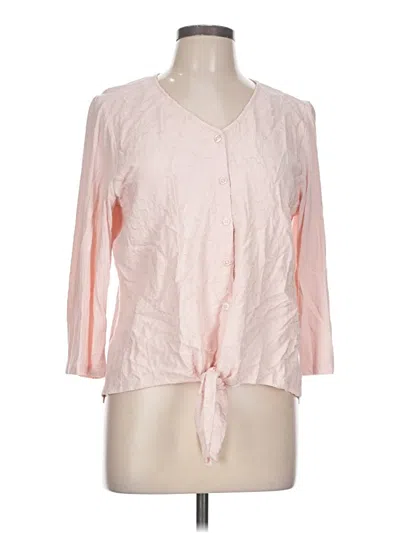 Pre-owned Chico's 3/4 Sleeve Blouse In Pink