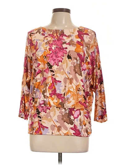 Pre-owned Chico's 3/4 Sleeve Blouse In Pink