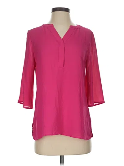 Pre-owned Chico's 3/4 Sleeve Blouse In Pink