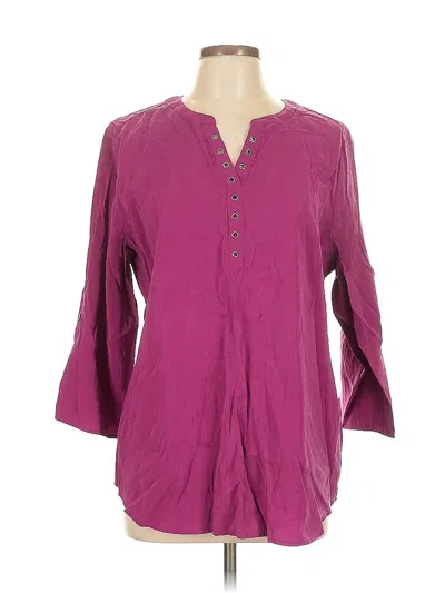 Pre-owned Chico's 3/4 Sleeve Blouse In Purple