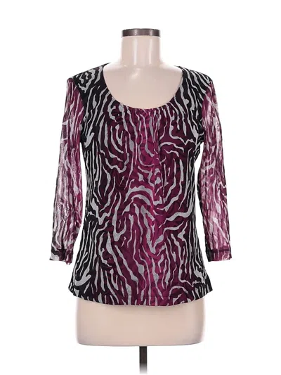 Pre-owned Chico's 3/4 Sleeve Blouse In Purple