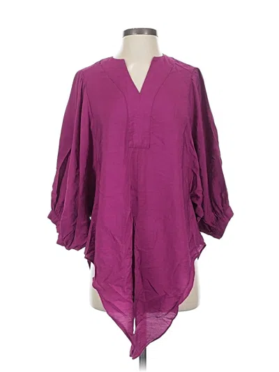 Pre-owned Chico's 3/4 Sleeve Blouse In Purple