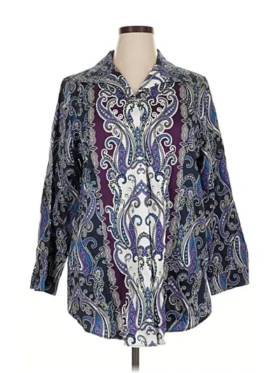 Pre-owned Chico's 3/4 Sleeve Blouse In Purple
