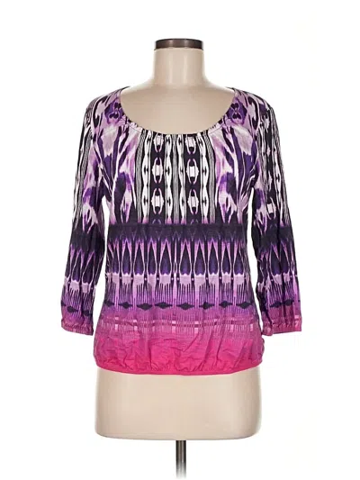 Pre-owned Chico's 3/4 Sleeve Blouse In Purple