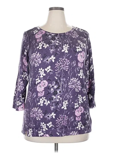 Pre-owned Chico's 3/4 Sleeve Blouse In Purple