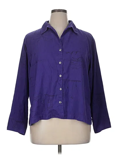 Pre-owned Chico's 3/4 Sleeve Blouse In Purple