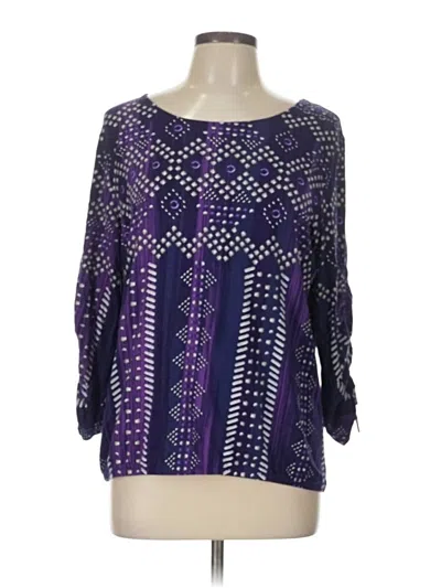 Pre-owned Chico's 3/4 Sleeve Blouse In Purple