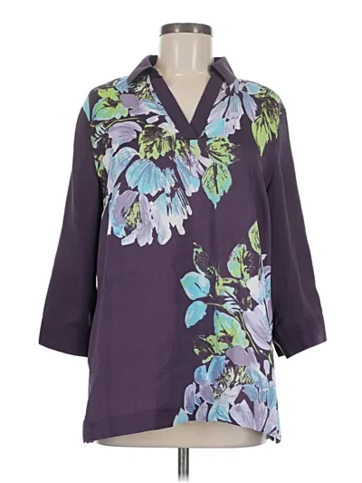 Pre-owned Chico's 3/4 Sleeve Blouse In Purple