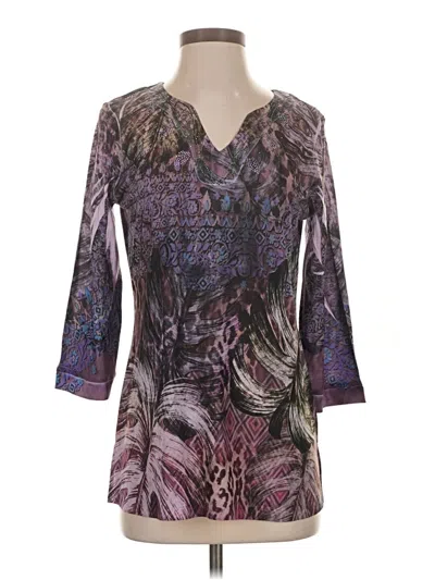 Pre-owned Chico's 3/4 Sleeve Blouse In Purple