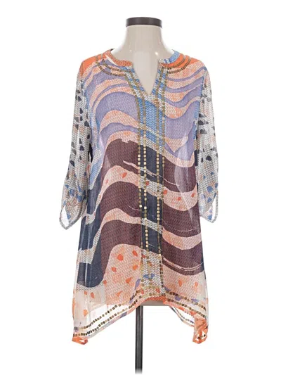 Pre-owned Chico's 3/4 Sleeve Blouse In Purple