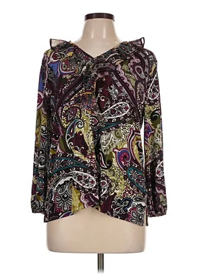 Pre-owned Chico's 3/4 Sleeve Blouse In Purple