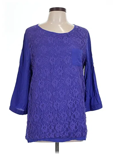 Pre-owned Chico's 3/4 Sleeve Blouse In Purple