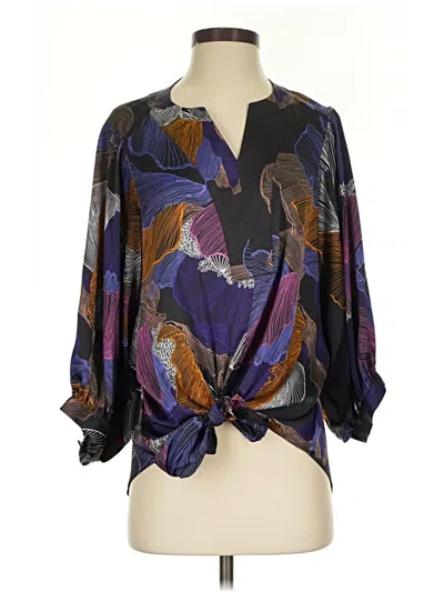 Pre-owned Chico's 3/4 Sleeve Blouse In Purple