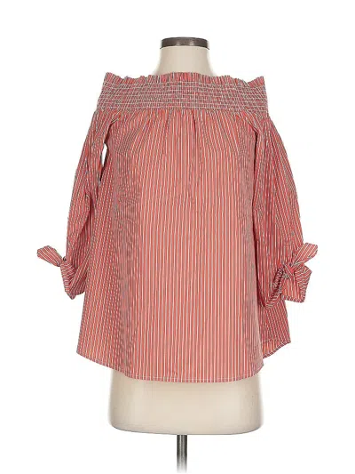 Pre-owned Chico's 3/4 Sleeve Blouse In Red