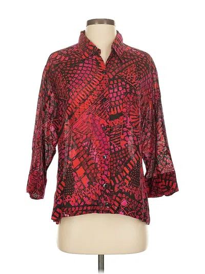 Pre-owned Chico's 3/4 Sleeve Blouse In Red