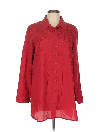 Pre-owned Chico's 3/4 Sleeve Blouse In Red