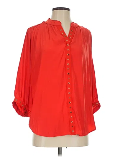 Pre-owned Chico's 3/4 Sleeve Blouse In Red