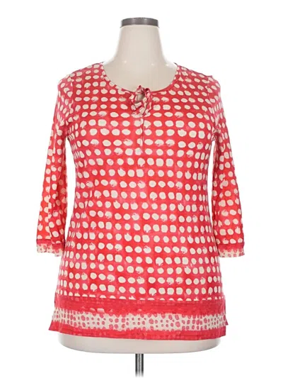 Pre-owned Chico's 3/4 Sleeve Blouse In Red